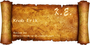Knab Erik névjegykártya